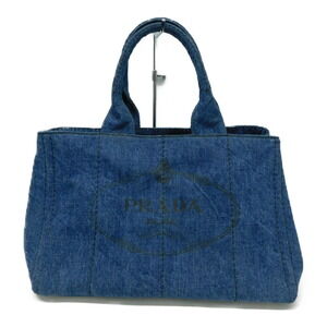 Prada Canapa Denim Handbag Blue Card